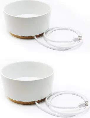 Obrázok produktu pre USB vyhrievacia miska pre mačky, 1000 ml, konštantná teplota 30 °C, keramika, biela