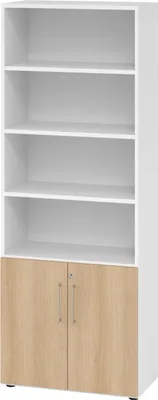 Produktbild von Hammerbacher Regal 6OH Türen 2OH ws/Eiche