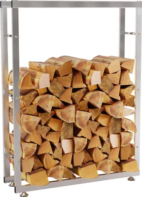 Image de Support de bois de cheminée Keri V2 25x80x150 cm inox
