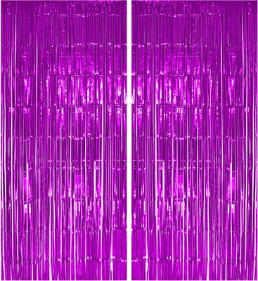 Produktbild von 2x Lametta Vorhang - pink - 91x244 cm