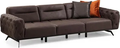 Image de Chesterfield canapé 4 places canapé marron canapé 4 places en tissu JVmoebel