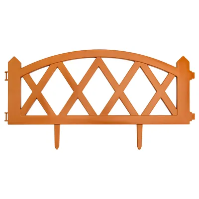 Produktbild von Traditioneller Gartenzaun Zierzaunbogen Kunststoff Jägerzaun Beetumrandung  L 2,3 m H 24 cm braun terracotta Palisade