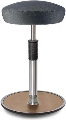 Produktbild von Sitz- Stehhocker Free Tall Hutsitz Camira Rivet Anthrazit Chrom /Natur.