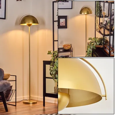 Produktbild von Bagnoli Stehlampe aus Metall in Goldfarben mit Fußschalter