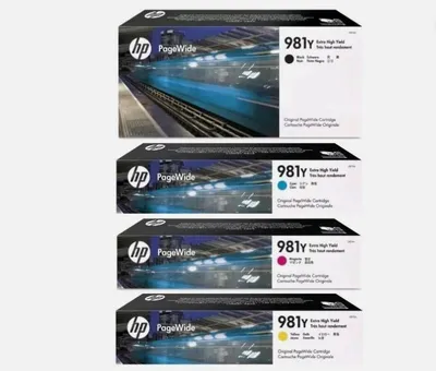 Produktbild von 4x HP 981Y (L0R16A L0R13A L0R14A L0R15A) PageWide Druckerpatronen PageWide Enterprise, XXL Set Satz Multipack - MHD überschritten