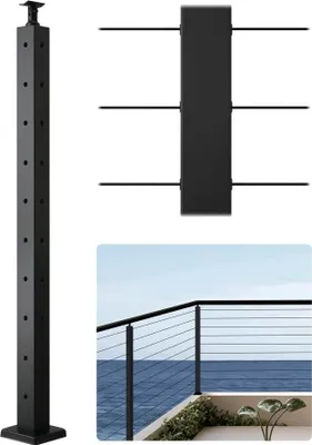 Immagine prodotto di Paletto per ringhiera a cavo 914x50,8x50,8 mm - fori a L 1JZLGZXHS914ZPBNY001V0 - Paletto per ringhiera per sistemi a cavo
