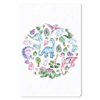 Produktbild von MuchoWow® Mauspad Mousepad Dinosaurier - Muster - Kinderzimmer - Mädchen - Kinder - Rosa - Kind 18x27 cm - Mousepads - Maus Mat - Pad - Mausunterlage