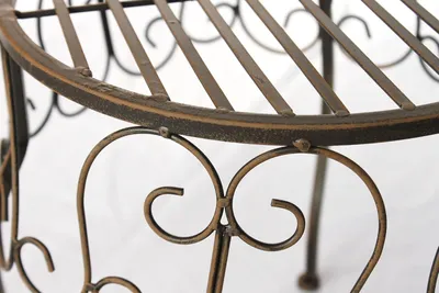 Produktbild von Dekorative Blumenhocker Rund - Braunes Metall - 25 cm - Beistelltisch und Pflanzenständer
