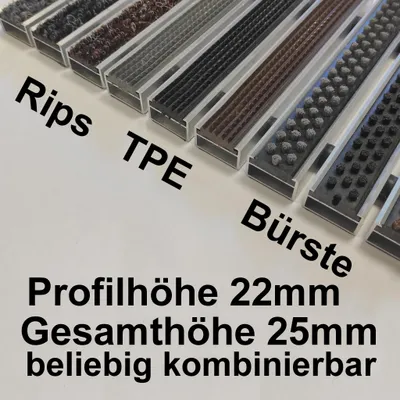 Produktbild von Eingangsmatte mit Rips/TPE | 100 x 60cm | Höhe: 22 mm | Farbe: anthrazit | ohne Rahmen