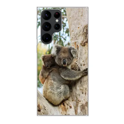 Produktbild von MuchoWow® Handyhülle Schutzhülle Hülle für Samsung Galaxy S22 Ultra Koalas - Kind - Baum - Jungen - Mädchen Silikon Softcase Handy Hülle - Abbildung