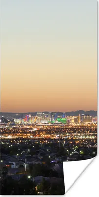 Produktbild von MuchoWow® Poster Sonnenuntergang - Las Vegas - Orange 75x150 cm - Dekoration für die Wände