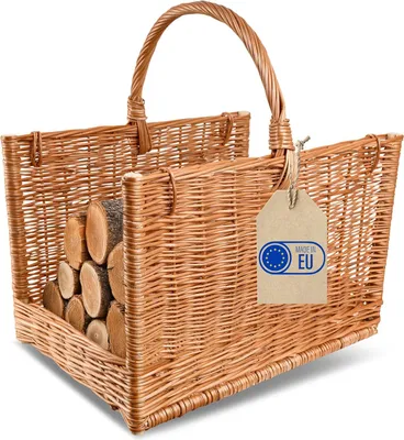 Produktbild von Creative Home Großer Kaminkorb Braun Holzkorb ohne Jute 50 x 34 x 50 cm