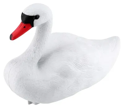 Schwimmende Schwanenattrappe aus PE, 27x18x38 cm, naturgetreu