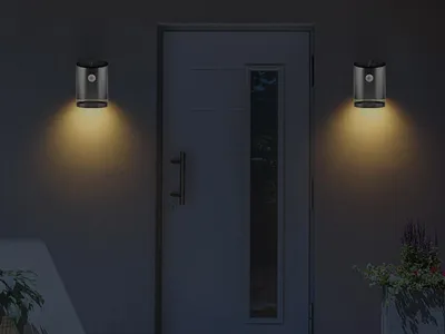 Produktbild von 2 LED Solar Außenleuchten mit Bewegungsmelder Edelstahl Wandlampe IP44 Downlight