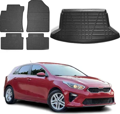Immagine prodotto di Set tappetini e fodera bagagliaio per Kia Ceed hatchback 2018-2025 gomma 5x