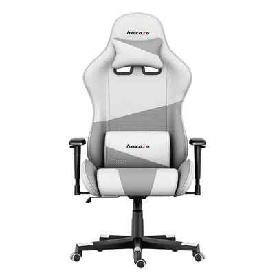 Obrázek produktu pro Huzaro Force 6.2 | herní židle kancelářská židle kancelářská židle hráčská tkanina | nosnost až 130 kg | výškově nastavitelná bederní opěrka | bílá