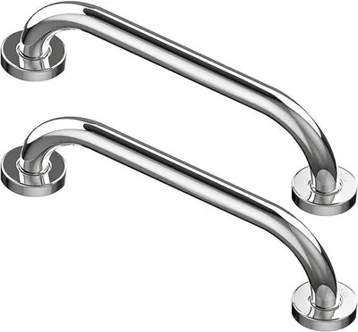 Obrázek produktu pro Ultiluxe Koupelná madla - 2 ks - Madlo do sprchy - Bezpečnostní madlo - 30 cm - Nástěnné madlo - Pro seniory - Nerezová ocel - Stříbrné