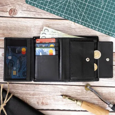 Produktbild von Belveder Herren Geldbörse Echt Leder Geldbeutel Slim-Wallet Kartenfächer Schwarze SH-125