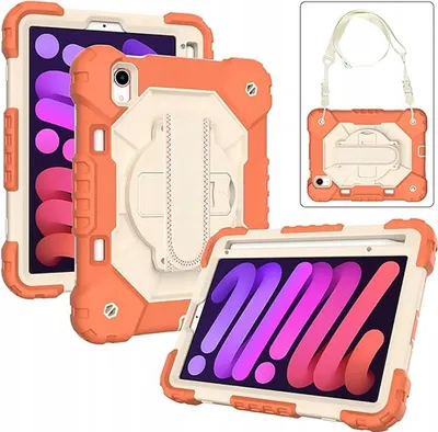 Obrázok produktu pre Puzdro pre iPad Mini 6 8,3" so stojanom a ramenným popruhom oranžové