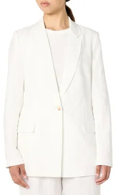 Produktbild von The Drop Damen Blake Langer Blazer, Weißes Leinen, S