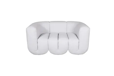 Produktbild von Nua N88-150-1 Sofa, Chenillestoff, Hellgrau-Weiß, 150 cm Breite