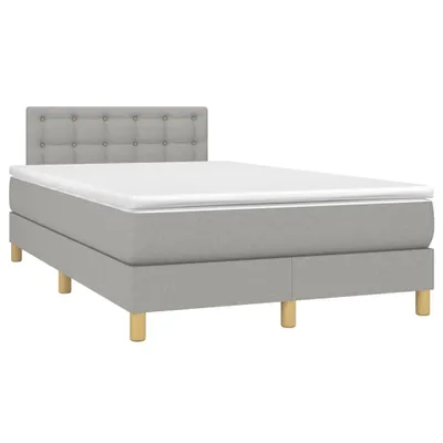 Produktbild von vidaXL Boxspringbett mit Matratze Hellgrau 120x190 cm Stoff