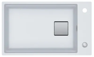 Produktbild von KUBUS 2, KNG 110-62, 760x460mm, Siebkorb als Druckknopfventil, mit verdecktem Über- und Ablauf, mit Ablaufgarnitur, Glacier