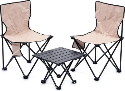 Produktbild von Tisch-Set mit 2 Stühlen Lifetime Schwarz Creme 42 x 42 x 72 cm