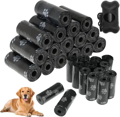 Productafbeelding van Hondendrolzakken 450 stuks, 30 rollen, voor buitenwandeling, met dispenser, lekvrij