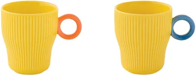 Imagen del producto de Juego de dos tazas de porcelana Twist & Match, color amarillo