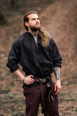 Produktbild von Mittelalterhemd Schwarz "Bartholomeus" M