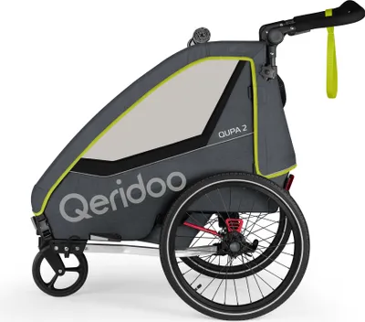 Obrázek produktu pro Qeridoo QUPA 2 Lime dvoumístný dětský přívěs na kolo