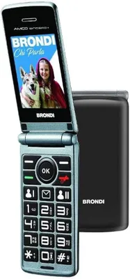Immagine prodotto di Brondi Amico Sincero+ Telefono Cellulare a Conchiglia Dual SIM 2.4" Tasto SOS Grigio