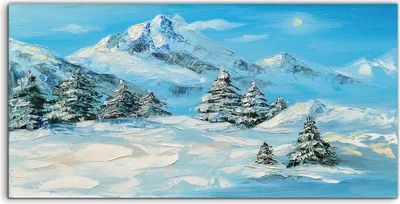 Produktbild von Coloray Acrylbild 140x70  Wandbild Acrylbilder Kunst Bild Malerei Schnee Berg Bäume