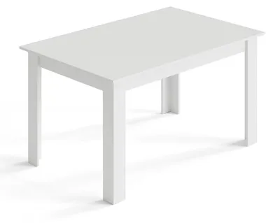 Produktbild von Esstisch Küchentisch für 4-6 Personen minimalistisches Design Holztisch Weiß 138x90x75 cm