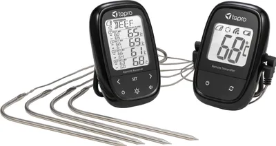 Produktbild von tepro Grillzubehör Funk Grillthermometer Set aus: 1x Mess-, 1x Empfangsgerät, Messbereich bis 300°C