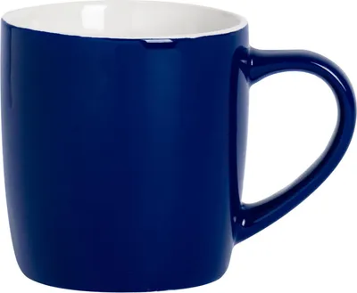 Produktbild von Argon Ta Farbiger Kaffeebecher – 350 ml – Marineblau – Robuste Teetasse aus Steingut, spülmaschinen- und mikrowellengeeignet