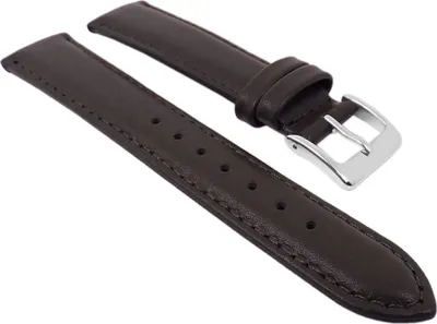 Produktbild von Herzog Uhrenarmband Seidenkalb Leder Dunkelbraun 26709S, Stegbreite:16mm