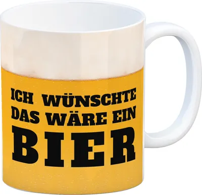 Produktbild von Ich wünschte das wäre ein Bier Kaffeebecher mit Bier Motiv
