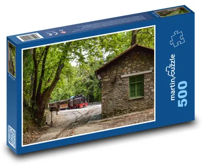 Zdjęcie produktu dla Puzzle 500 Historyczny pociąg na kolei, Grecja - martinpuzzle
