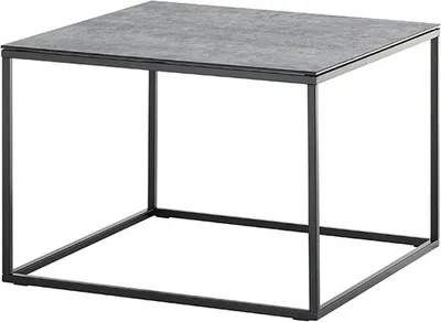 Produktbild von Couchtisch >FARGO< in grau / schwarz, Metall / Glas - 60x45x60cm (BxHxT)
