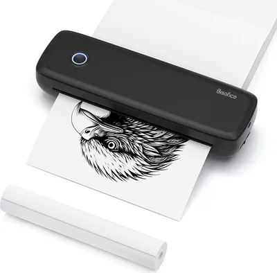 Produktbild von Bisofice L81 Mobiler Tragbarer Drucker Bluetooth Thermodrucker A4 Mobiler Drucker A4 Klein Kompakt Portable Printer Unterstützen Thermopapier A4, Kompatibel mit Android iOS Mac,kabellos und USB-Verbindung, kommt mit 1 Thermopapierrolle