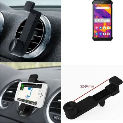 Produktbild von K-S-Trade Lüftungshalterung kompatibel mit Blackview BV6600 Pro KFZ-Halterung Autohalterung Handy-halterung Lüftungsgitter Lüftungsschlitze Schwarz