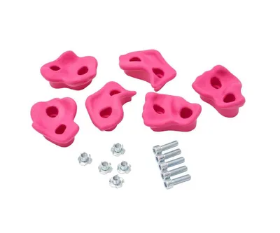 Immagine prodotto di Set di 5 prese da arrampicata TRIBECCO con attacco - per pareti da arrampicata indoor e outdoor (rosa)