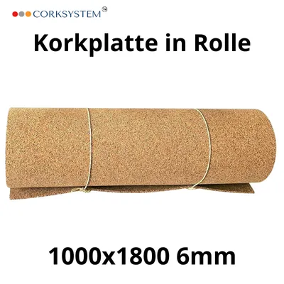 A rolled-up cork sheet on a white background.