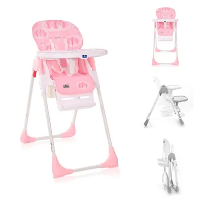 Produktbild von Lorelli Kinderhochstuhl Cryspi Rückenlehne verstellbar, faltbar, 5-Punkt-Gurt rosa