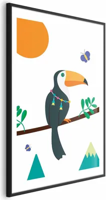 Produktbild von Posterpapier Poster - Toucan and Butterflies 21x30 cm Für Kinder g-A-0206-ao-a