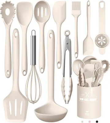 Produktbild von Silikon Küchenhelfer Set 12-teilig Khaki Spülmaschinenfest