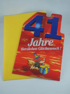 Produktbild von Hallmark - 91579 - Klappkarte, Geburtstag, 41 Jahre, mit Umschlag