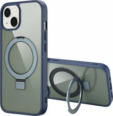 Produktbild von Accezz Ring Stand Backcover mit MagSafe iPhone 13 - Blau